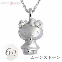 Necklace Hello Kitty June Moonstone Sanrio Birthstone