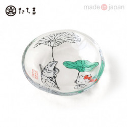 Small Glass Plate Lotus Umbrella Hello Kitty Sanrio x Tachikichi