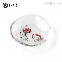 Small Glass Plate Apple Hello Kitty Sanrio x Tachikichi