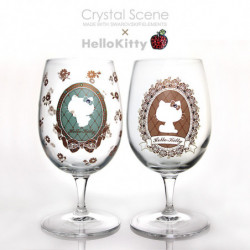 Wine Glasses Flowers Hello Kitty