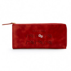 Long Leather Wallet Red Hello Kitty