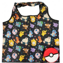 Shopping Bag With Pouch Full Pattern Black Ver. Pokémon