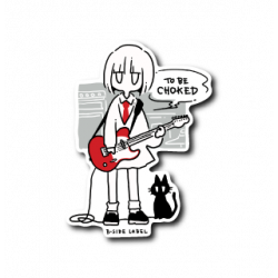Sticker デフォルメちゃんギター(赤)