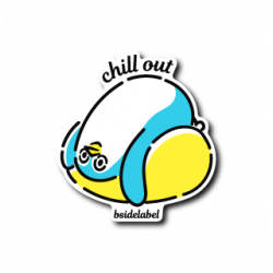 Sticker Mysterious Penguins Chillout Yellow Cushion B-SIDE LABEL