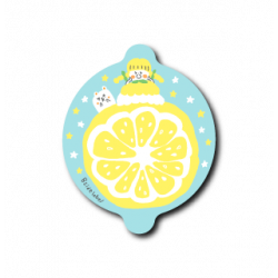 Sticker フルーツドレス少女レモン(水色フチ)