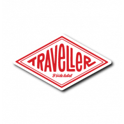 Sticker 菱形TRAVELLER(赤文字)