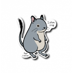 Sticker デグーマウス(グレー)
