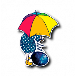 Autocollant Parapluie Coloré B-SIDE LABEL