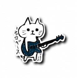 Sticker Cat Bassist B-SIDE LABEL
