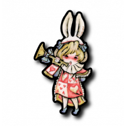 Sticker Trumpet Rabbit Girl B-SIDE LABEL