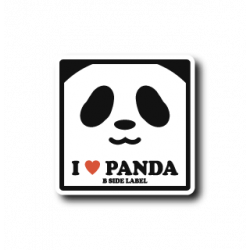 Sticker I LOVE PANDA B-SIDE LABEL