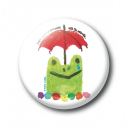 Petit Badge Umbrella Frog B-SIDE LABEL