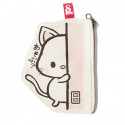 Zipper Pouch Playing Cat B-SIDE LABEL