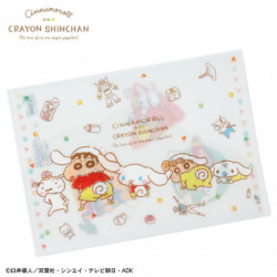 Clear File With Lid Osoroi Crayon Shin Chan x Cinnamoroll