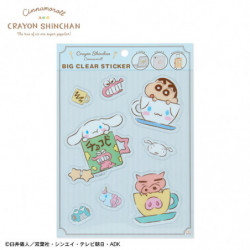Clear Sticker Cup Crayon Shin Chan x Cinnamoroll