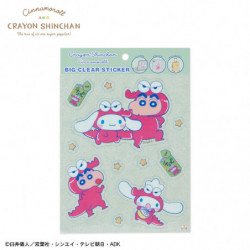 Clear Sticker Chocobi Crayon Shin Chan x Cinnamoroll