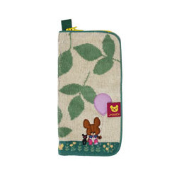 Square Pouch Leaves Pattern Bears School Jackie