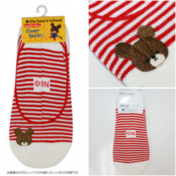 Footie Socks Embroidery Red Sanrio Border The Bear's School