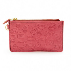 Square Leather Pouch Pink Hello Kitty