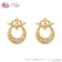 Silver Pierced Earrings Crisis Moon Compact Sailor Moon x U Treasure
