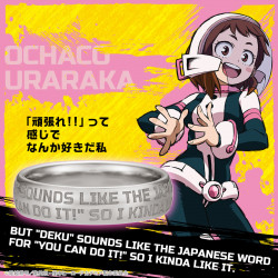 Silver Ring Ochako Uraraka Message My Hero Academia x U Treasure