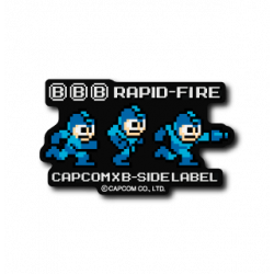 Autocollant RAPID-FIRE Mega Man B-SIDE LABEL x CAPCOM