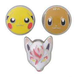 Metallic Badge Set Zoroark, Pikachu & Eevee Pokémon