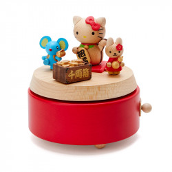 Wooden Music Box Charm Hello Kitty