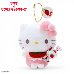 Peluche Porte-clés Hello Kitty Sanrio Sakuma Ichigo Milk