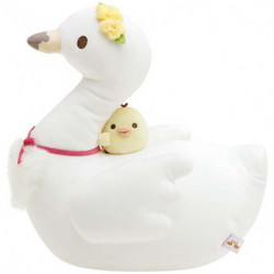 Plush Cushion Swan San Rilakkuma Swan and Golden Flower