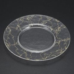 Gold Thread Glass Plate L