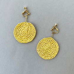 Earrings Round Gold Foil Japanese Paper