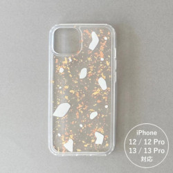 Smartphone Case White iPhone 13pro Sparkling Copper and Gold Leaf