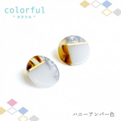 Earrings Round Honey Amber colorful