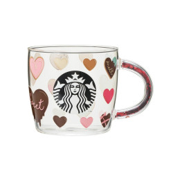 Bead Handle Heat Resistant Glass Mug Starbucks Valentine 2023