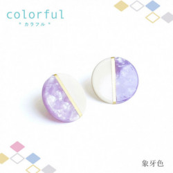 Earrings Round Ivory Color colorful