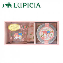 Flavored Tea And Glass Mug Set Little Twin Stars Peach Ver. Sanrio x Lupicia