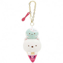 Plush Keychain Shirokuma Popping Shower Sumikko Gurashi x Baskin Robbins