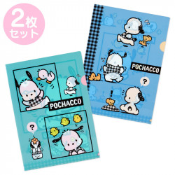 Pochettes Transparentes Set Pochacco Sanrio Check Design