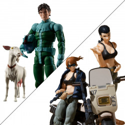 Figurines Set Doan with Blanca and MS-08 General Soilder with Bike Mobile Suit Gundam Cucuruz Doan's Island