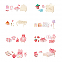 Figures Box My Melody and Strawberry Room Dining