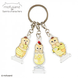 Porte-clés Acrylique Triple Pompompurin Sanrio Characters x mofusand