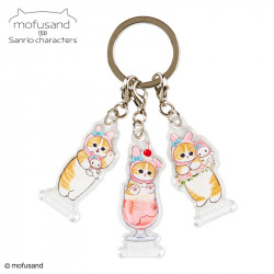 Acrylic Keychain Triple My Melody Sanrio Characters x mofusand
