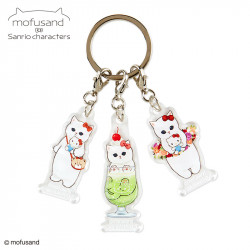 Acrylic Keychain Triple Hello Kitty Sanrio Characters x mofusand