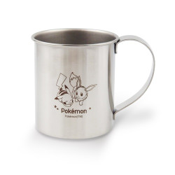 Stainless Mug with Handle Pikachu and Eevee Pokémon
