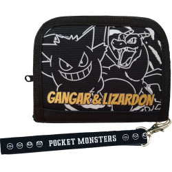 Round Wallet Gengar & Charizard Black Pokémon