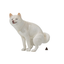 Figurine White Shiba Inu Half Squat