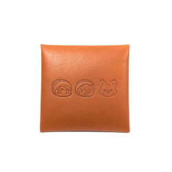 Leather Coin Case Rin, Ena and Chikuwa Laid-Back Camp