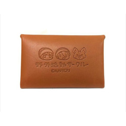 Leather Slim Card Case Rin, Ena and Chikuwa Laid-Back Camp