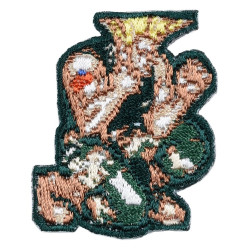 Embroidery Sticker M Guile Somersault Kick Street Fighter